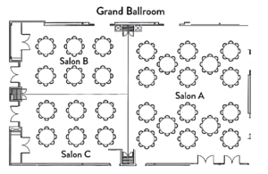 Ballroom floor plan at the Rewind Hotel
