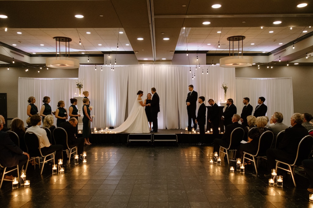 ceremony with bride and groom getting married